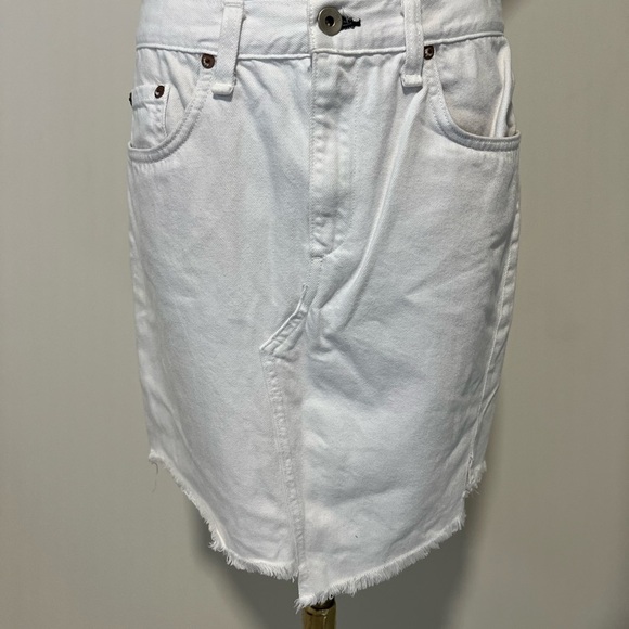 Rag & Bone White Frayed Denim Skirt - Picture 1 of 3